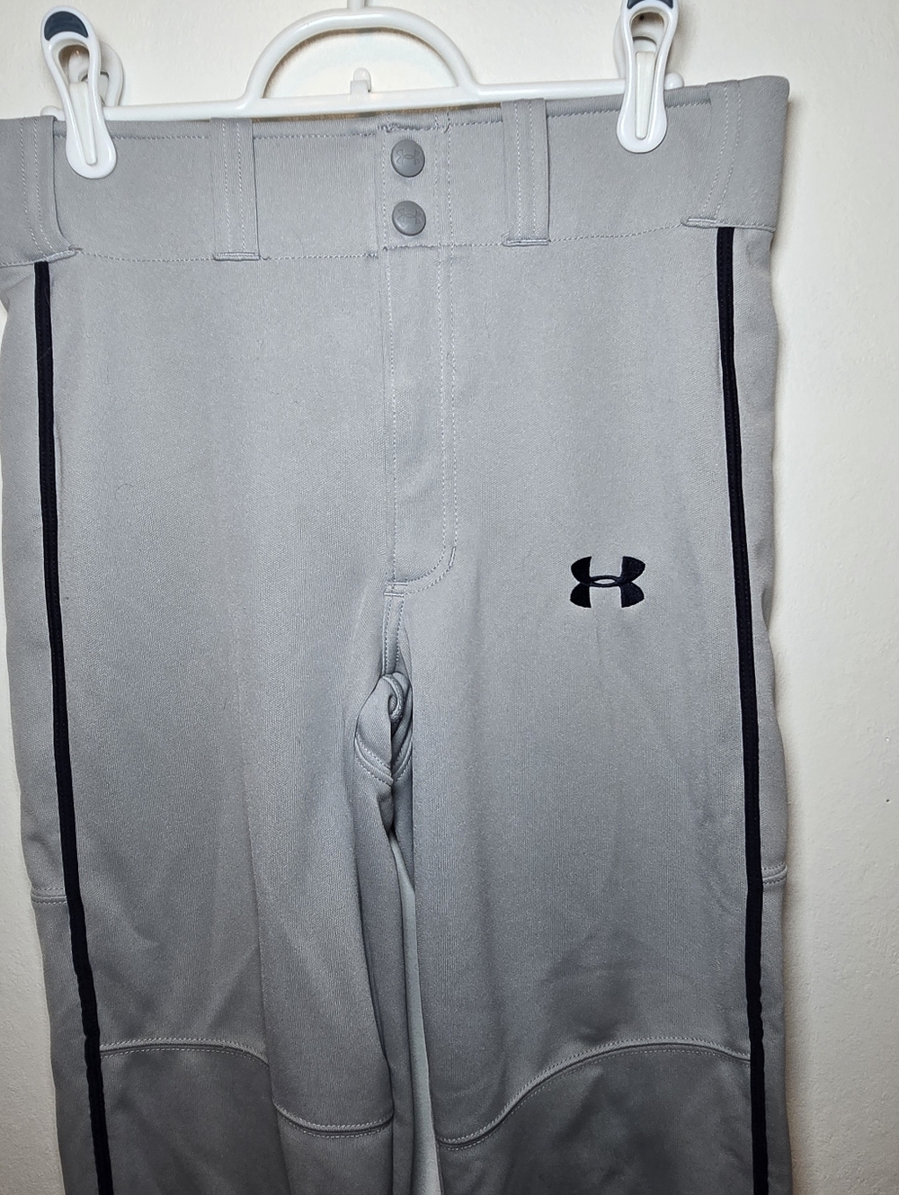 Under Armour Boys Large Heater Piped Baseball Uniform Pants Gray Reinforced Knee